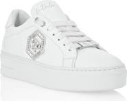 PHILIPP PLEIN Nappa Leather Low Top Sneakers Crystal Fatale Women