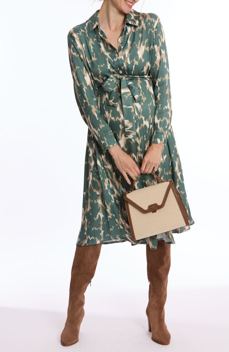 Cache Coeur Rym maternity and nursing shirt dress, Alternate, color, Multicolor