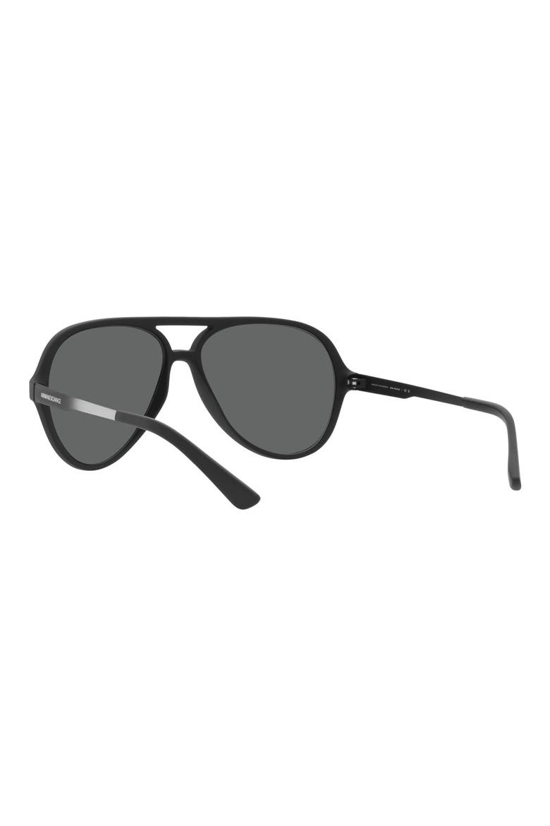 60mm Round Sunglasses, Alternate, color, MATTE BLACK