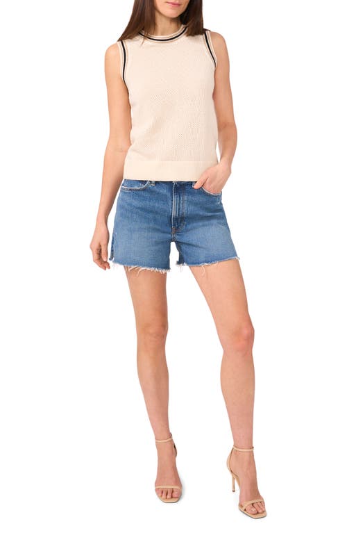 VINCE CAMUTO VINCE CAMUTO TIPPED MESH TANK SWEATER 
