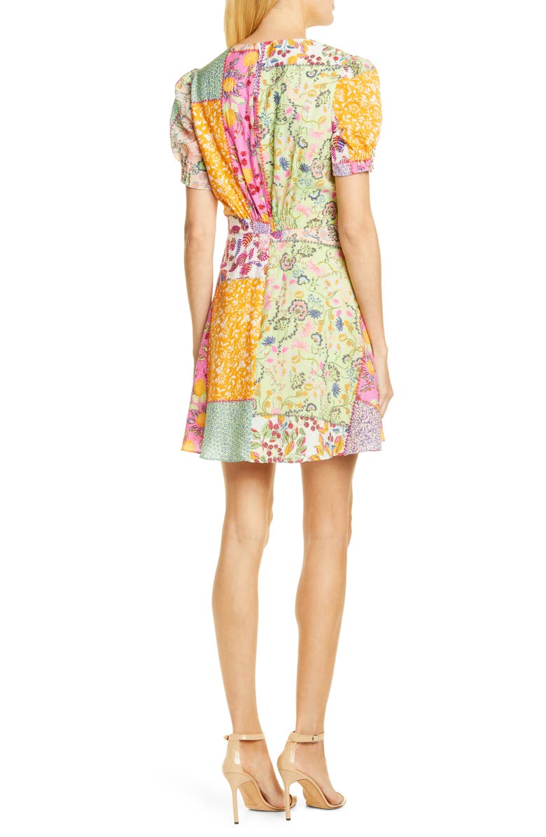 SALONI Lea Patchwork Print Minidress, Alternate, color, 
