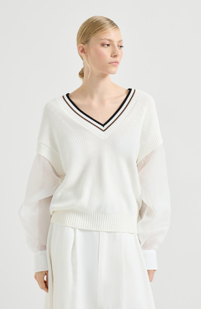 Brunello Cucinelli Cotton sweater, Alternate, color, White