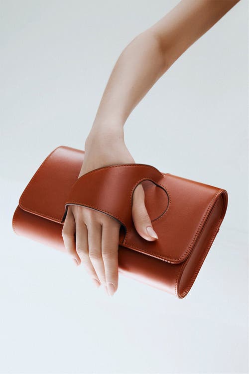 Perrin Paris L'asymetrique Clutch In Brown