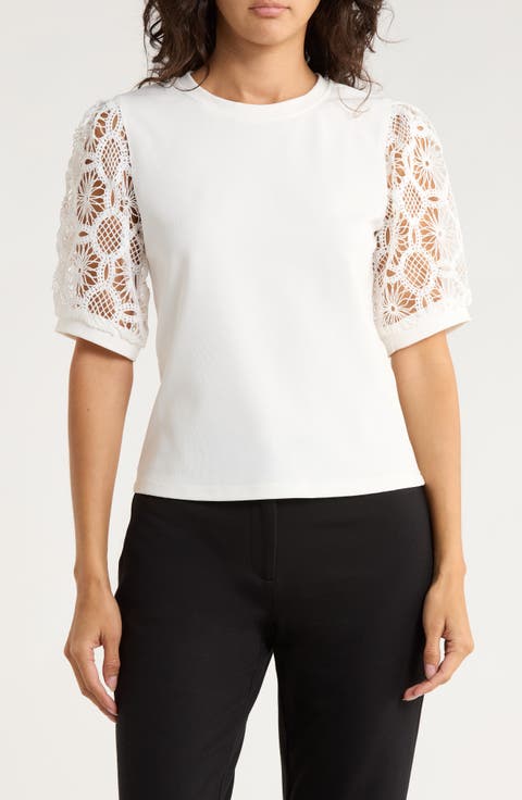 Puff Sleeve Lace Top