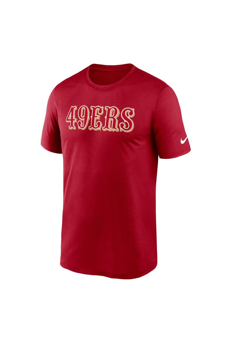 Men's Nike Scarlet San Francisco 49ers Primetime Legend Wordmark Dri-FIT T-Shirt, Alternate, color, Scarlet