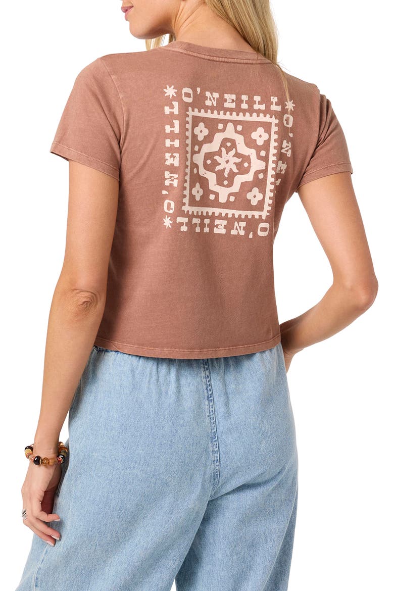 Radiant Cotton Crop Graphic T-Shirt, Alternate, color, CAROB BROWN