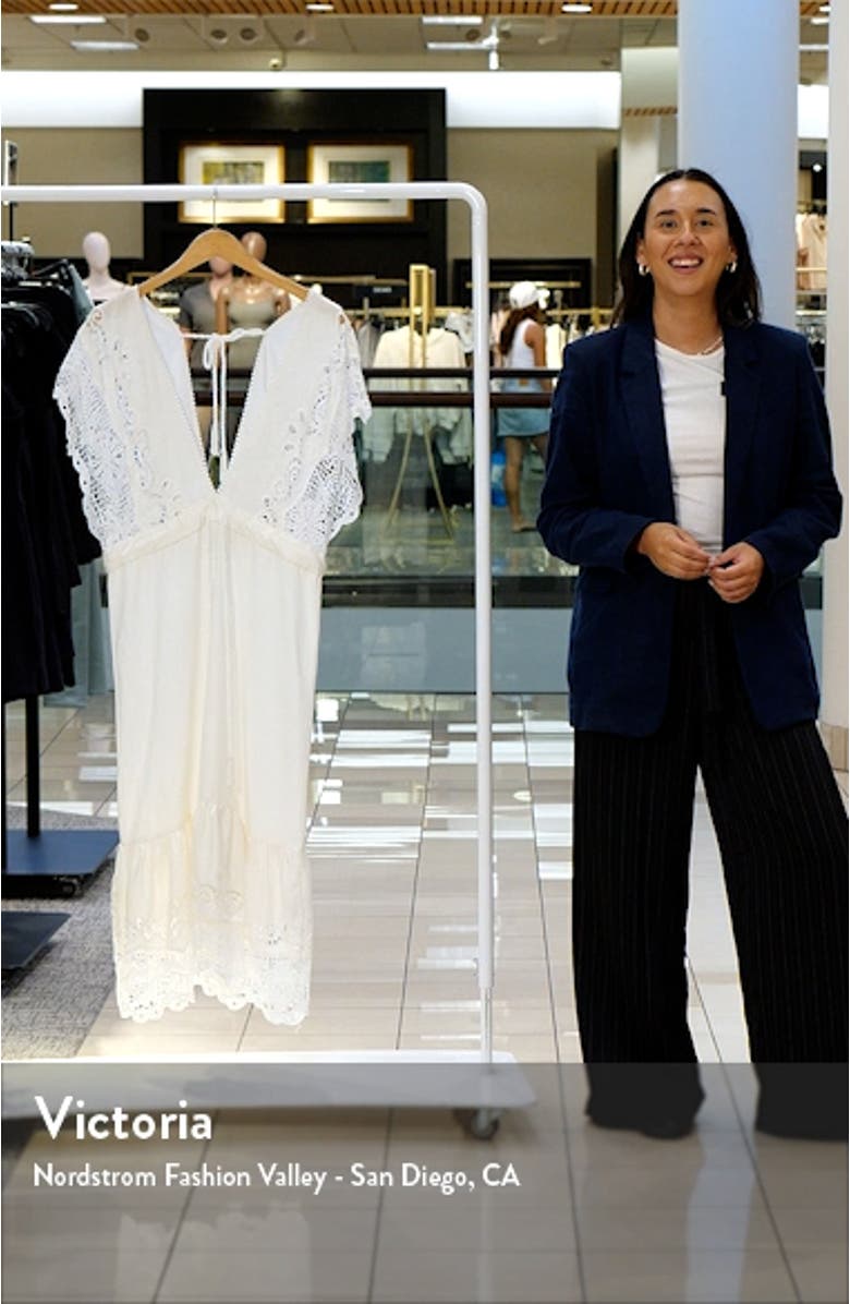 Eyelet Embroidery Linen Blend Cover-Up Dress, sales video thumbnail