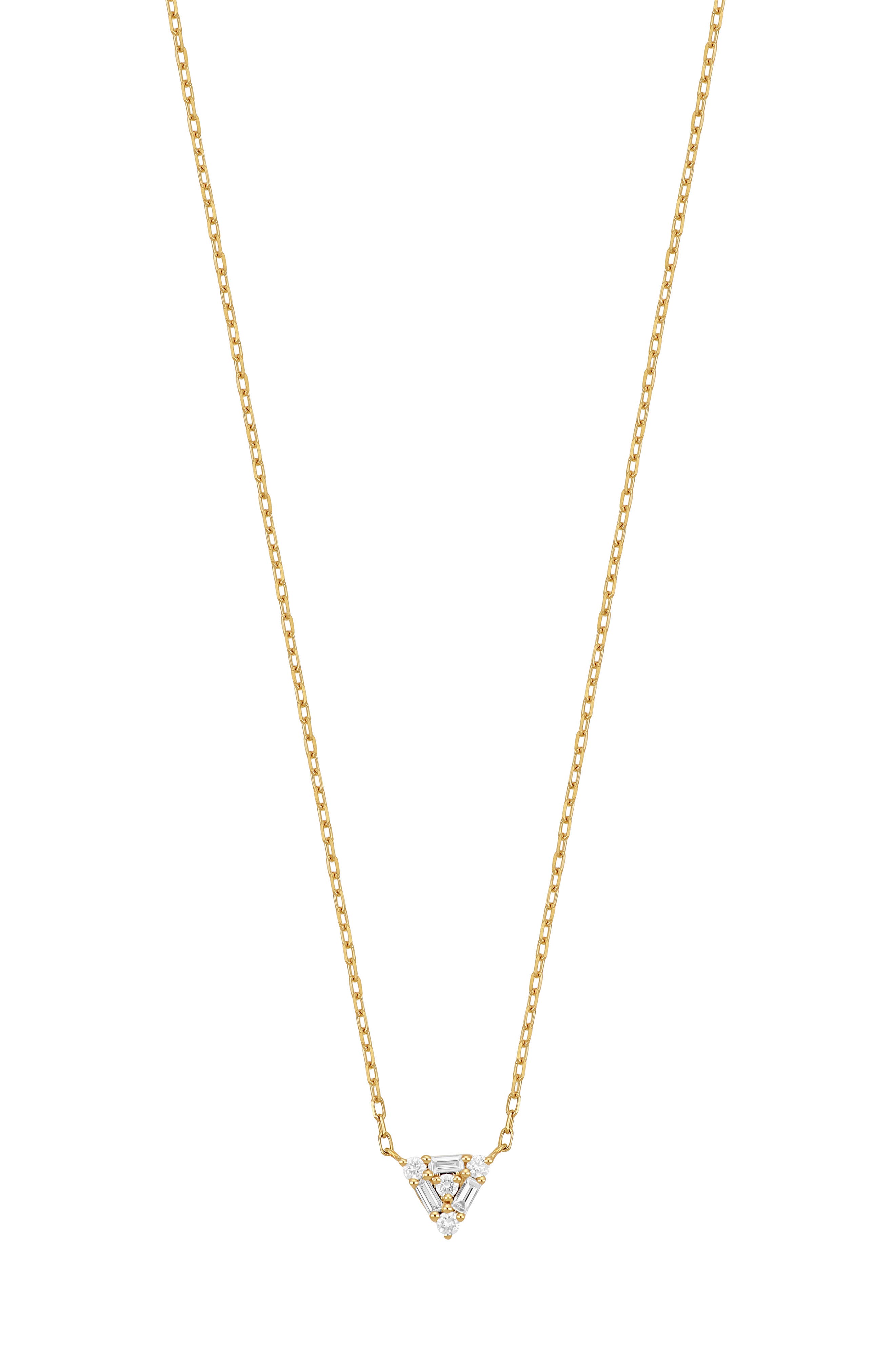 Bony Levy 18K Yellow Gold Diamond Triangle Pendant Necklace