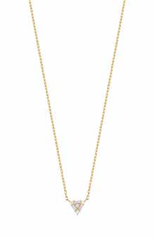 Bony Levy 18K Yellow Gold Diamond Triangle Pendant Necklace