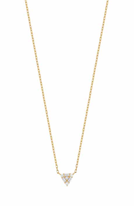 Bony Levy 18K Yellow Gold Diamond Triangle Pendant Necklace