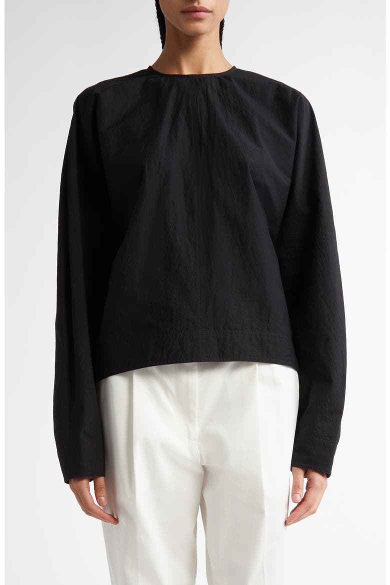 Balloon Sleeve Top, Main, color, BLACK