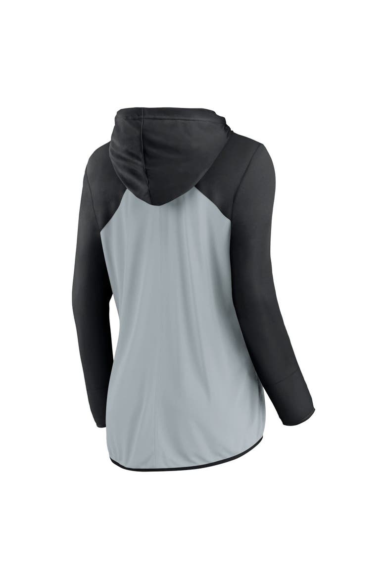 Women's Fanatics Silver/Black Las Vegas Raiders Script Full-Zip Hoodie, Alternate, color, Silver