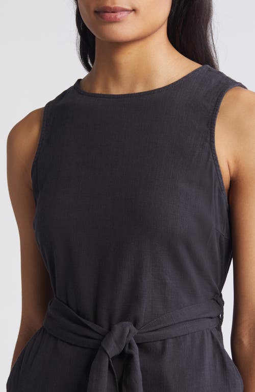 Marine Layer Eloise Belted Sleeveless Jumpsuit In Black