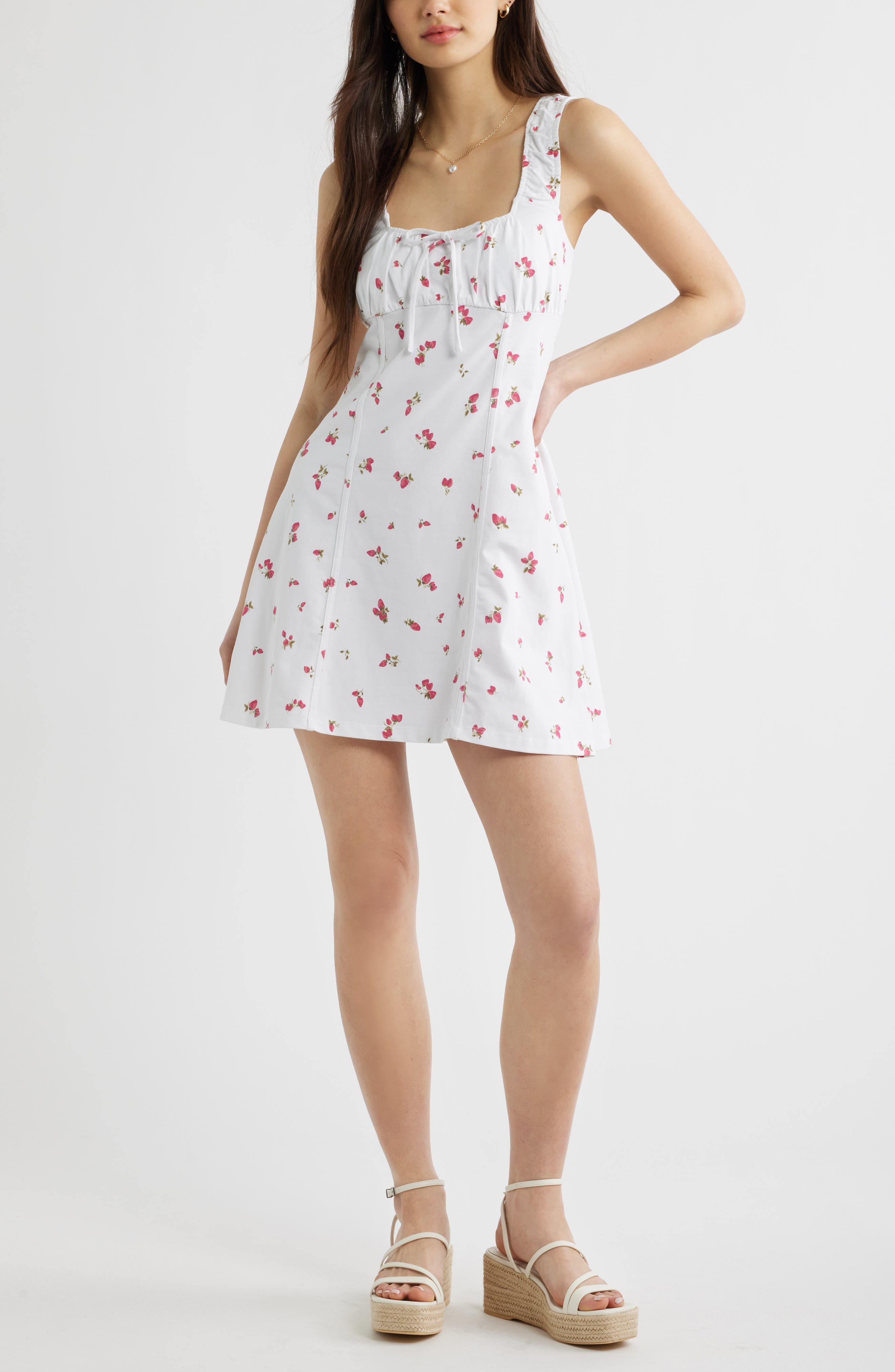 Floral Stretch Cotton Minidress - image 3