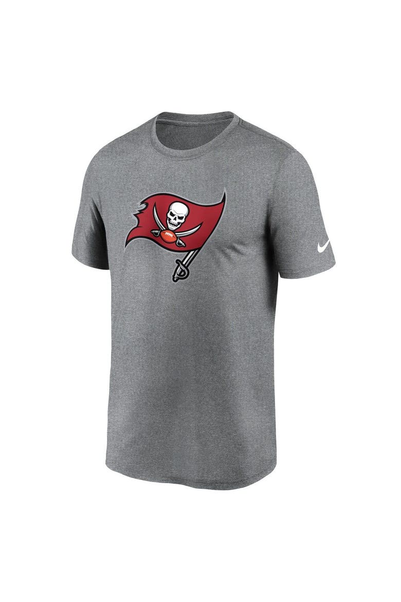 Men's Nike  Heather Charcoal Tampa Bay Buccaneers Legend Logo Performance T-Shirt, Alternate, color, Heather Charcoal