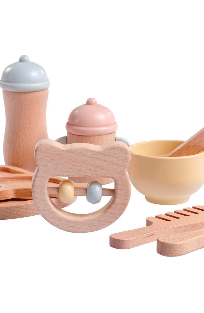 Kaplan Early Learning Company Wooden Doll Wellness Kit - Feeding & First Aid, Alternate, color, Multicolored