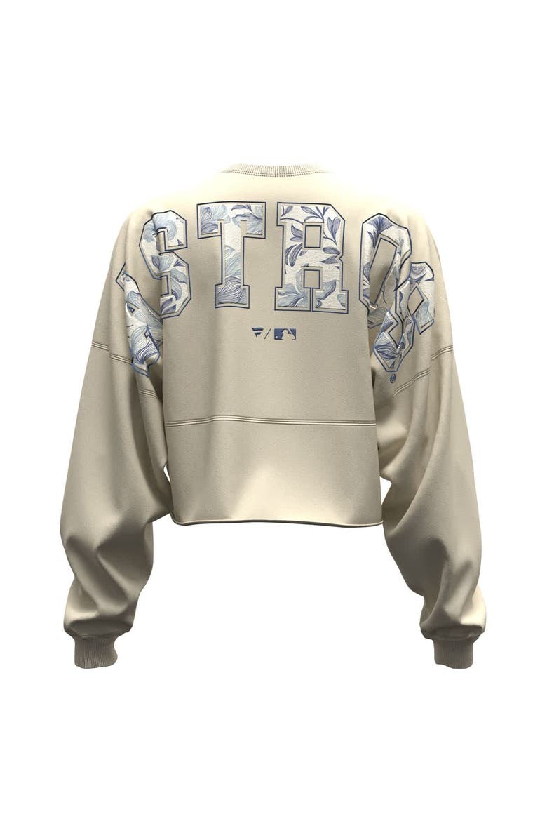 Women's Fanatics  Light Beige Houston Astros Spirit Floral Script Cropped Long-Sleeve T-Shirt, Alternate, color, Light Beige