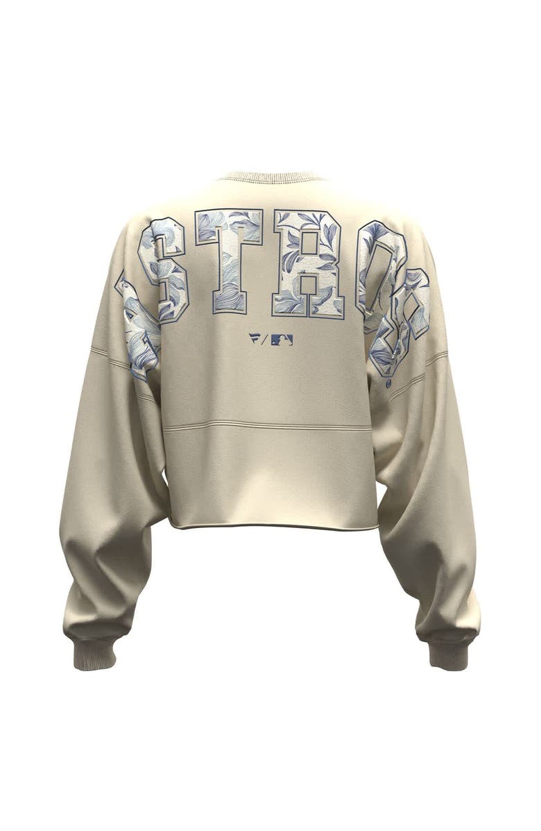 FANATICS Women's Fanatics Light Beige Houston Astros Spirit Floral Script Cropped Long-Sleeve T-Shirt, Alternate, color, Light Beige