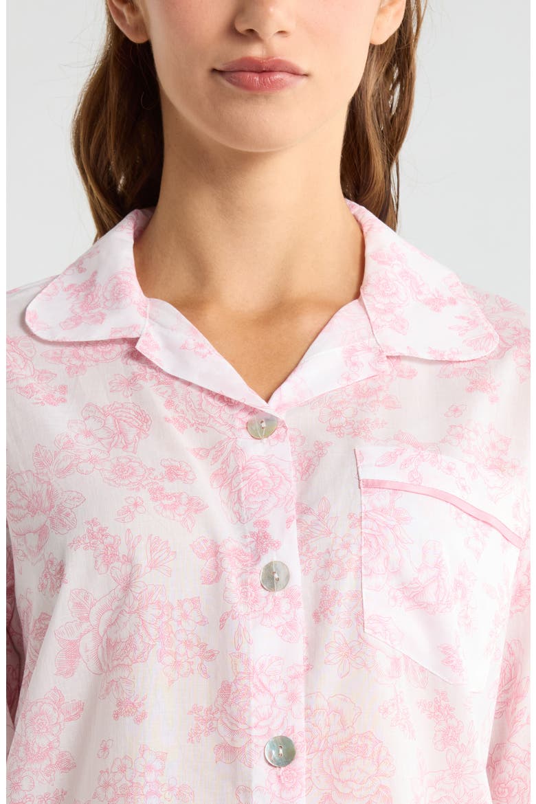 Nostalgia Floral Cotton Voile Crop Pajamas, Alternate, color, DESERT ROSE