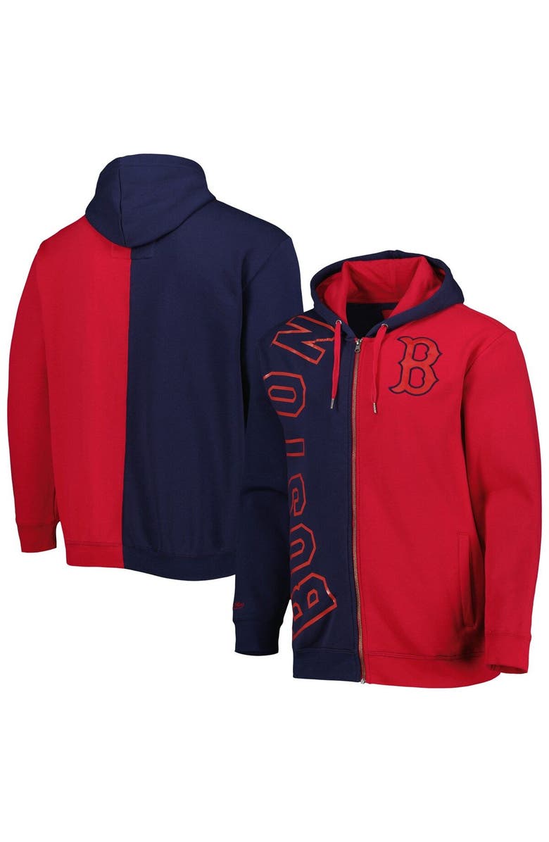 Mitchell & Ness Men's Mitchell & Ness Navy/Red Boston Red Sox Fleece Full-Zip Hoodie, Main, color, 