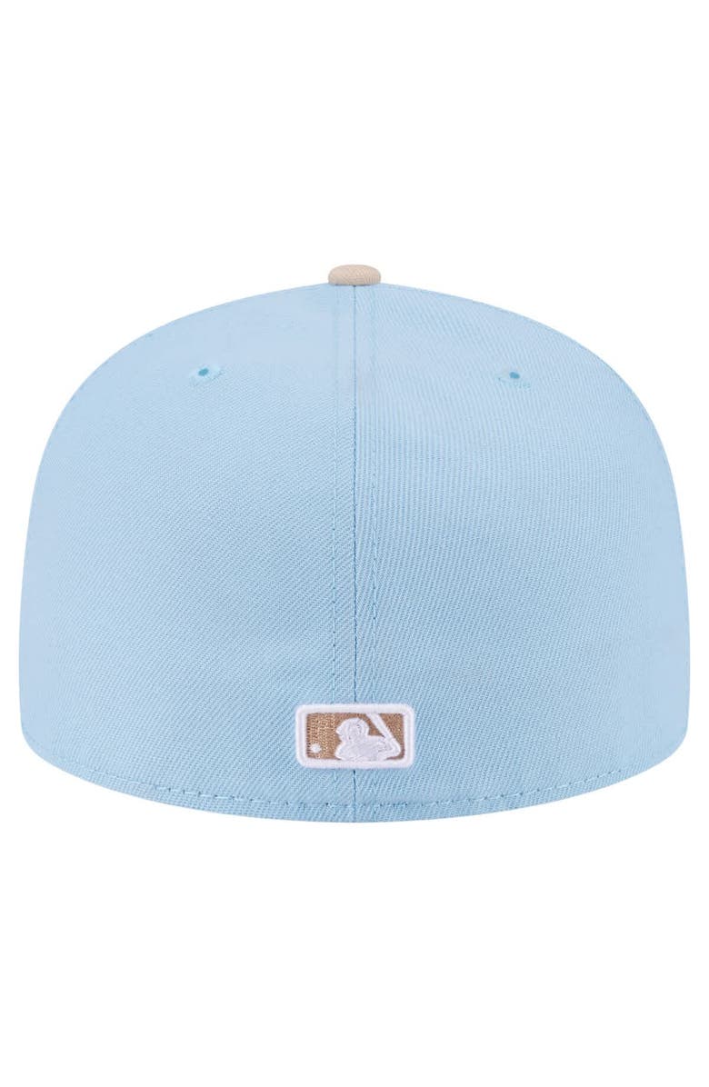 New Era Men's New Era Light Blue/Cream Los Angeles Dodgers Two-Tone Color Pack A-Frame 59FIFTY Fitted Hat, Alternate, color,