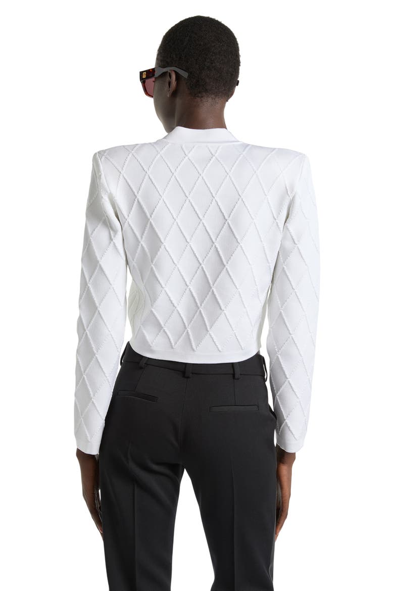 Cropped knit cardigan, Main, color, white
