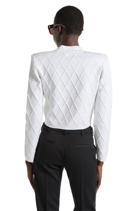 Cropped knit cardigan