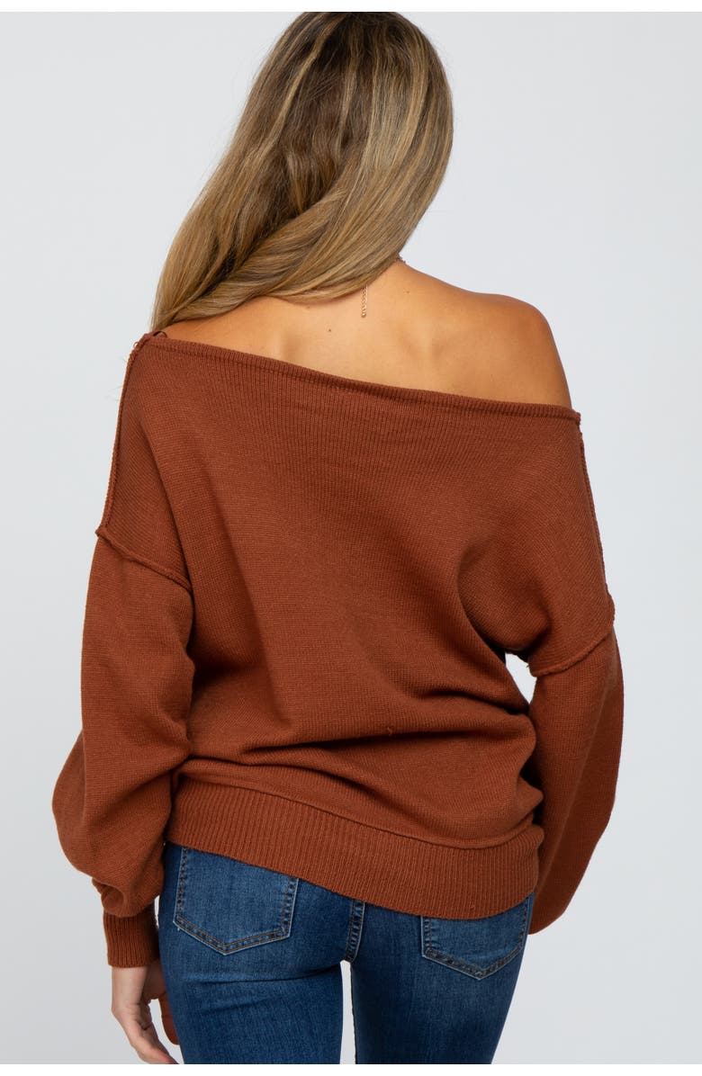 PinkBlush Boat Neck Bubble Sleeve Sweater, Alternate, color, Camel