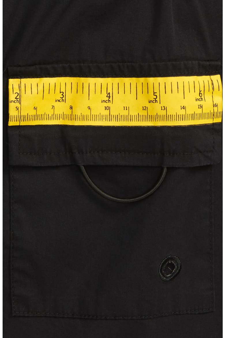 Measuring Band Swim Trunks, Alternate, color, BLACK