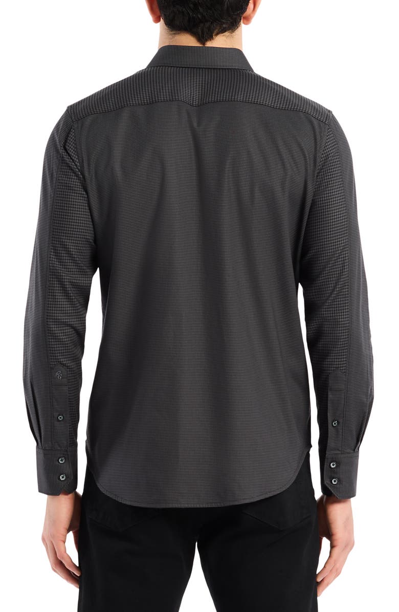 Robert Graham Kenmare Long Sleeve Stretch Cotton Button-Up Shirt, Alternate, color, Charcoal