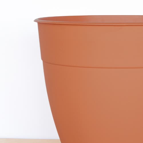 Bloem 12 Inch Dayton Planter With Saucer Tray, Terra Cotta In Brown