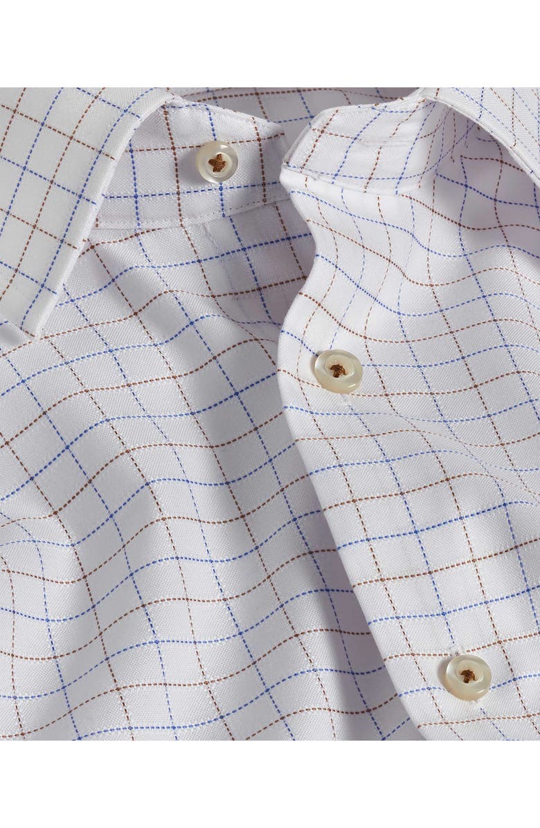 David Donahue Regular Fit Check Cotton Dobby Dress Shirt, Alternate, color, White/ Dune