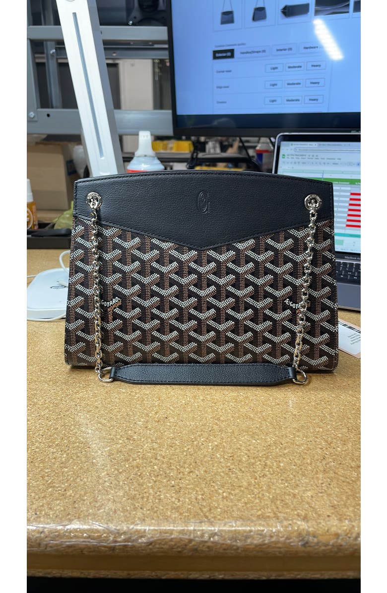 Pre-Owned Goyard Structured Rouette Chain Shoulder Bag Coated Canvas PM, Alternate, color,