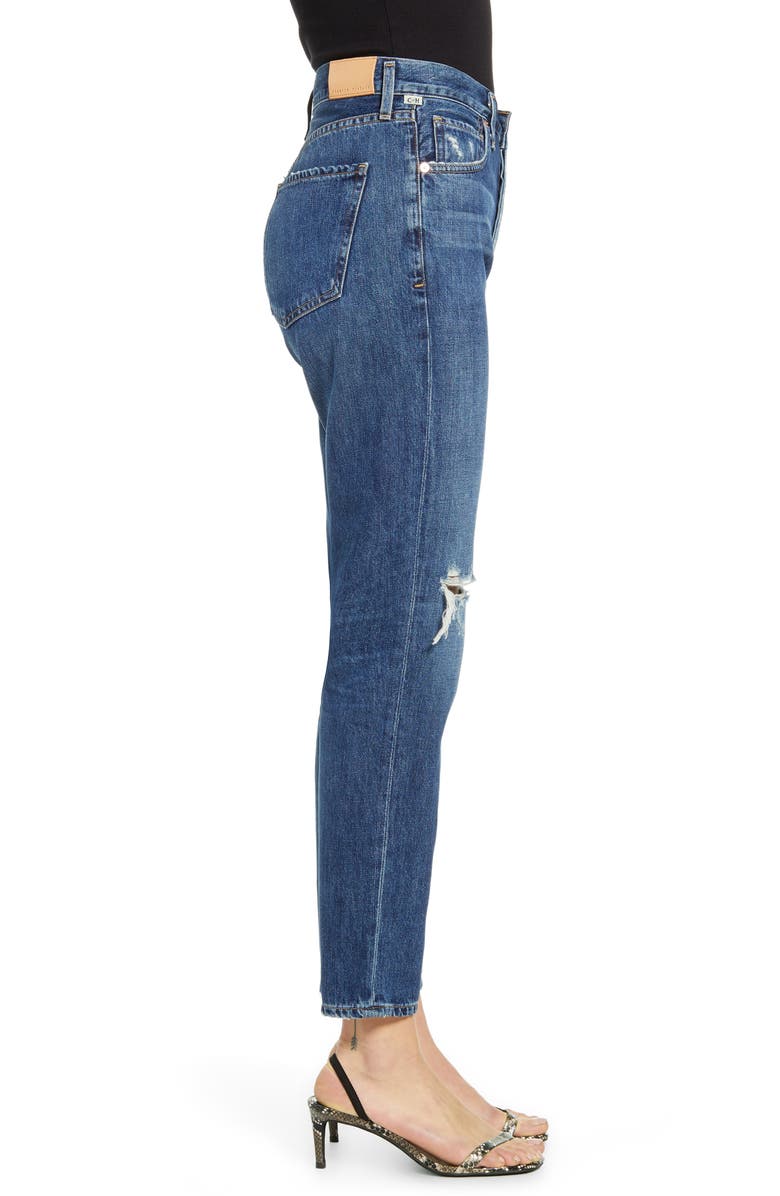 Citizens of Humanity Liya High Waist Ripped Slim Jeans, Alternate, color,