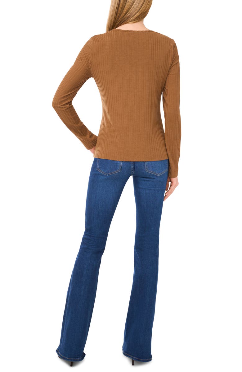 Halogen<sup>®</sup> Fitted Raglan Sleeve Knit Top, Alternate, color, Rich Cognac