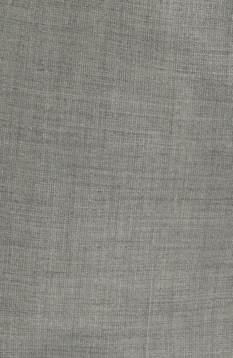 BOSS Genius Slim Fit Flat Front Wool Blend Dress Pants, Alternate, color, Open Grey