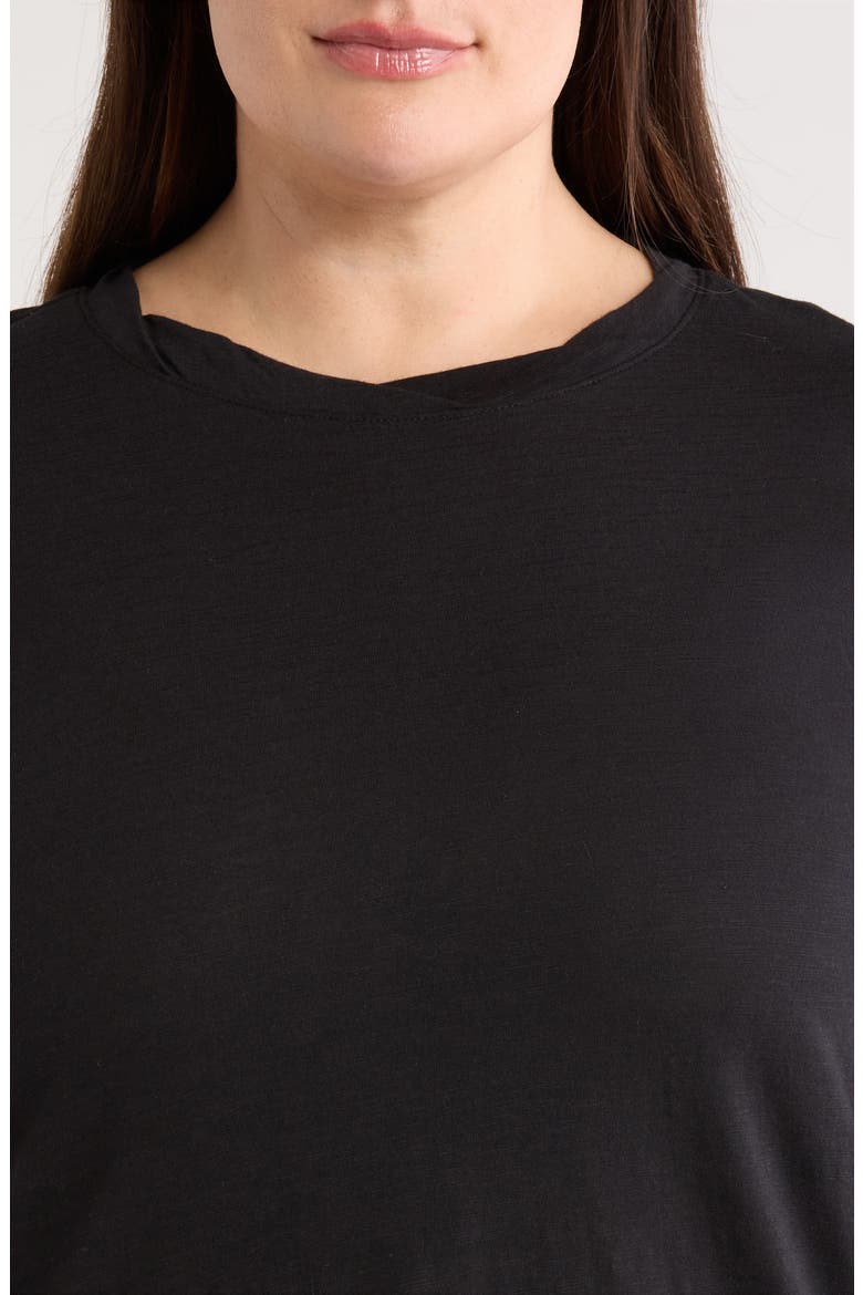 Twist Crewneck Long Sleeve T-Shirt, Alternate, color, BLACK