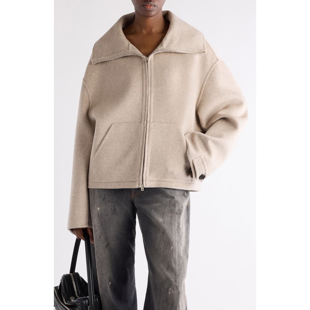 Acne Studios High-neck Cropped Jacket In Gray