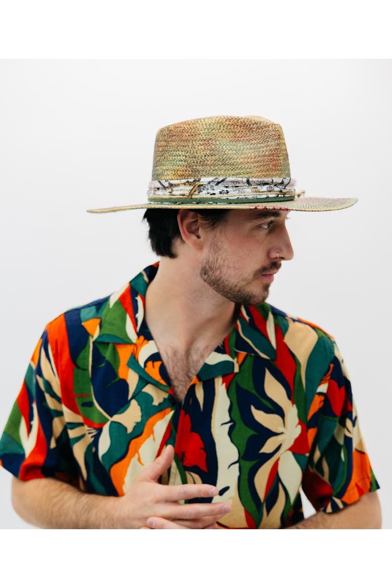 Peidmont Straw Hat, Alternate, color, GREEN