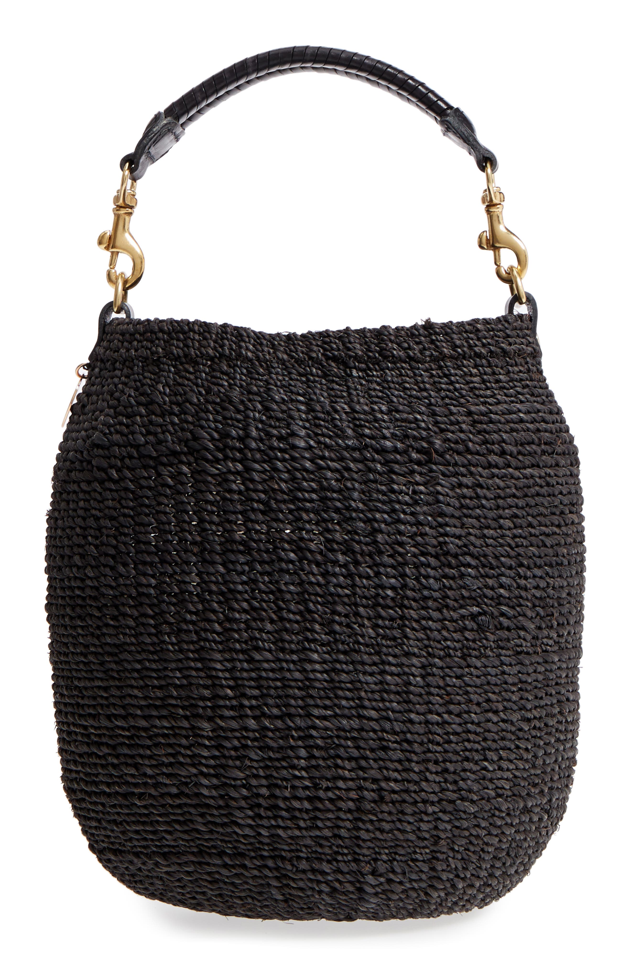 Clare V. Pot de Miel Top Handle Straw Basket Bag, Alternate, color, 