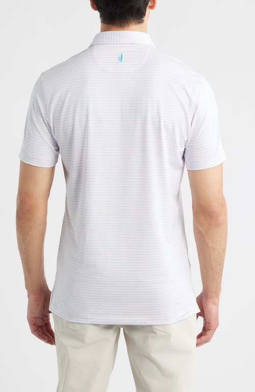 Johnnie-o Rex Stripe Performance Jersey Polo In White