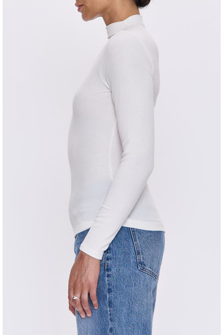 Dara Mock Neck Rib Top, Alternate, color, ECRU
