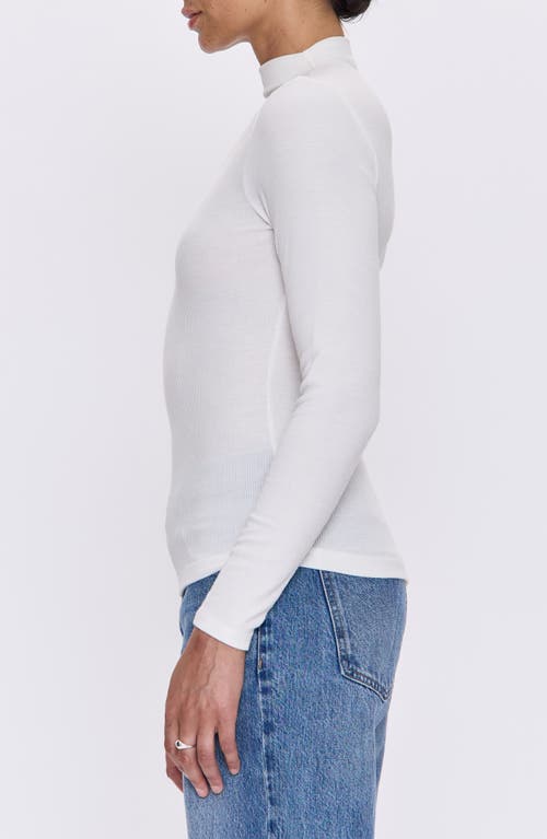 Pistola Dara Mock Neck Rib Top In Neutral