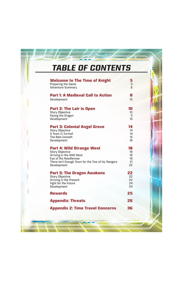 Renegade Game Studios Power Rangers RPG A Time of Knight Adventure Hardcover RPG Book, Level 5, Alternate, color, Multicolored