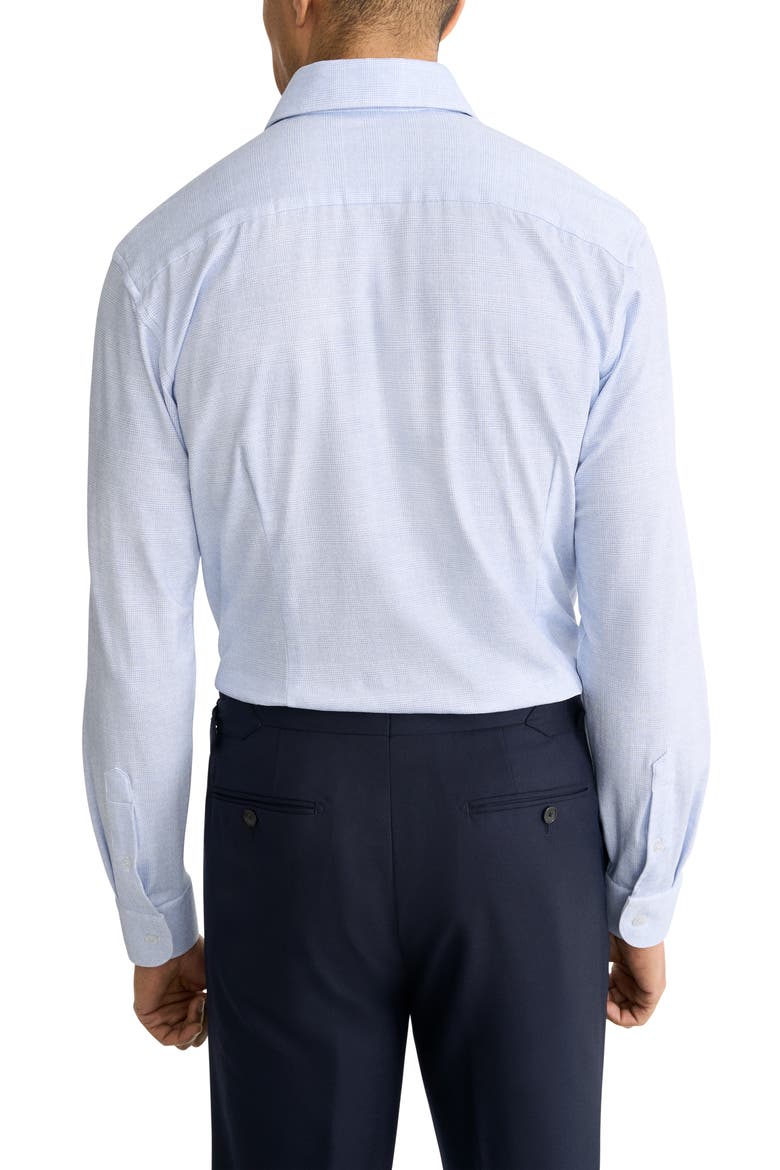 Slim Fit Check Stretch Jersey Dress Shirt, Alternate, color, LIGHT BLUE