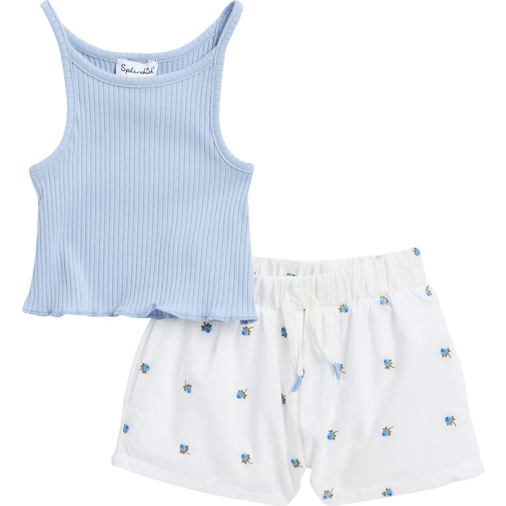 Splendid Fresh Floral Tank & Shorts Set In Multi