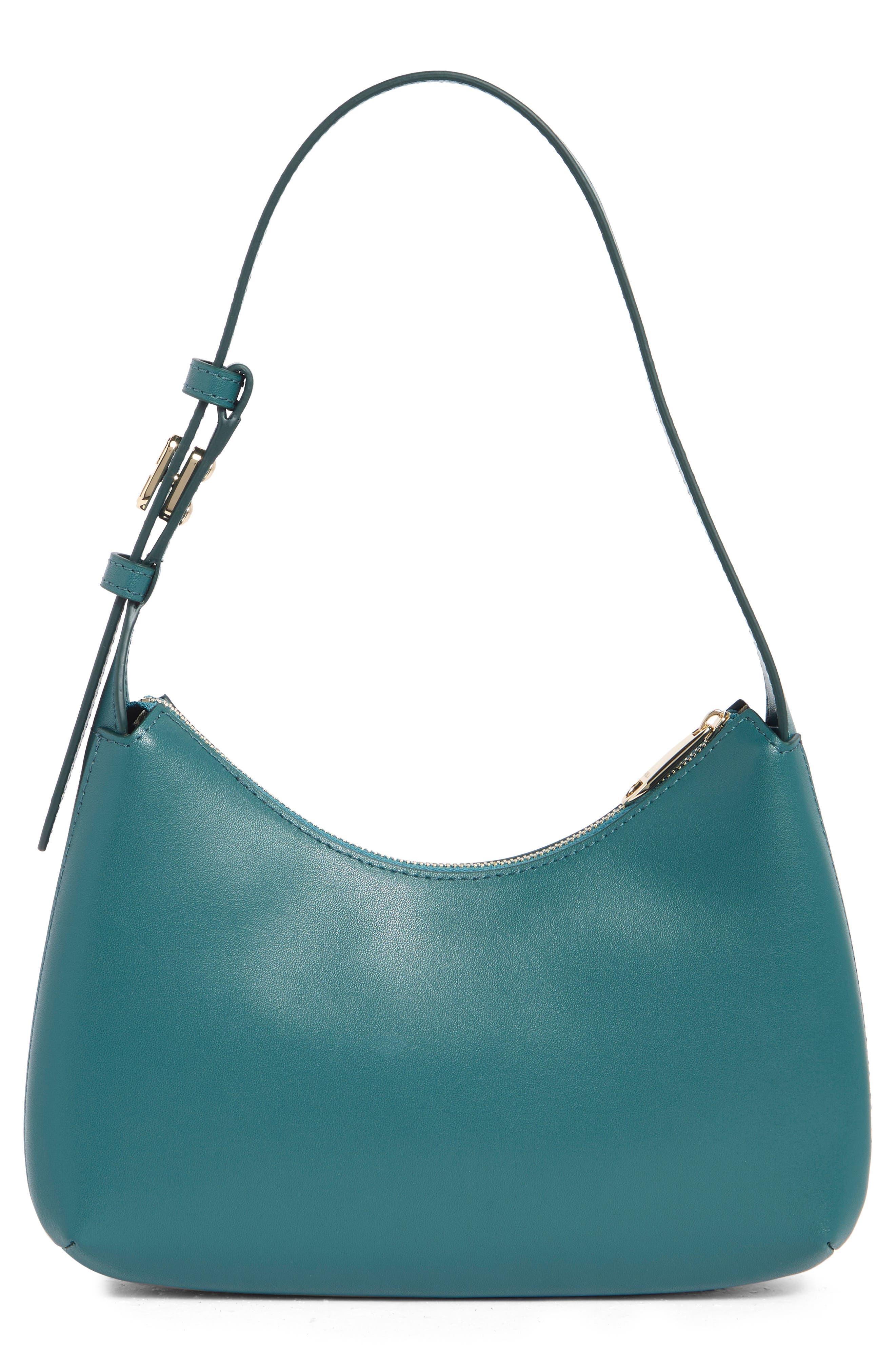 Furla Febe Leather Shoulder Bag, Alternate, color, Teal