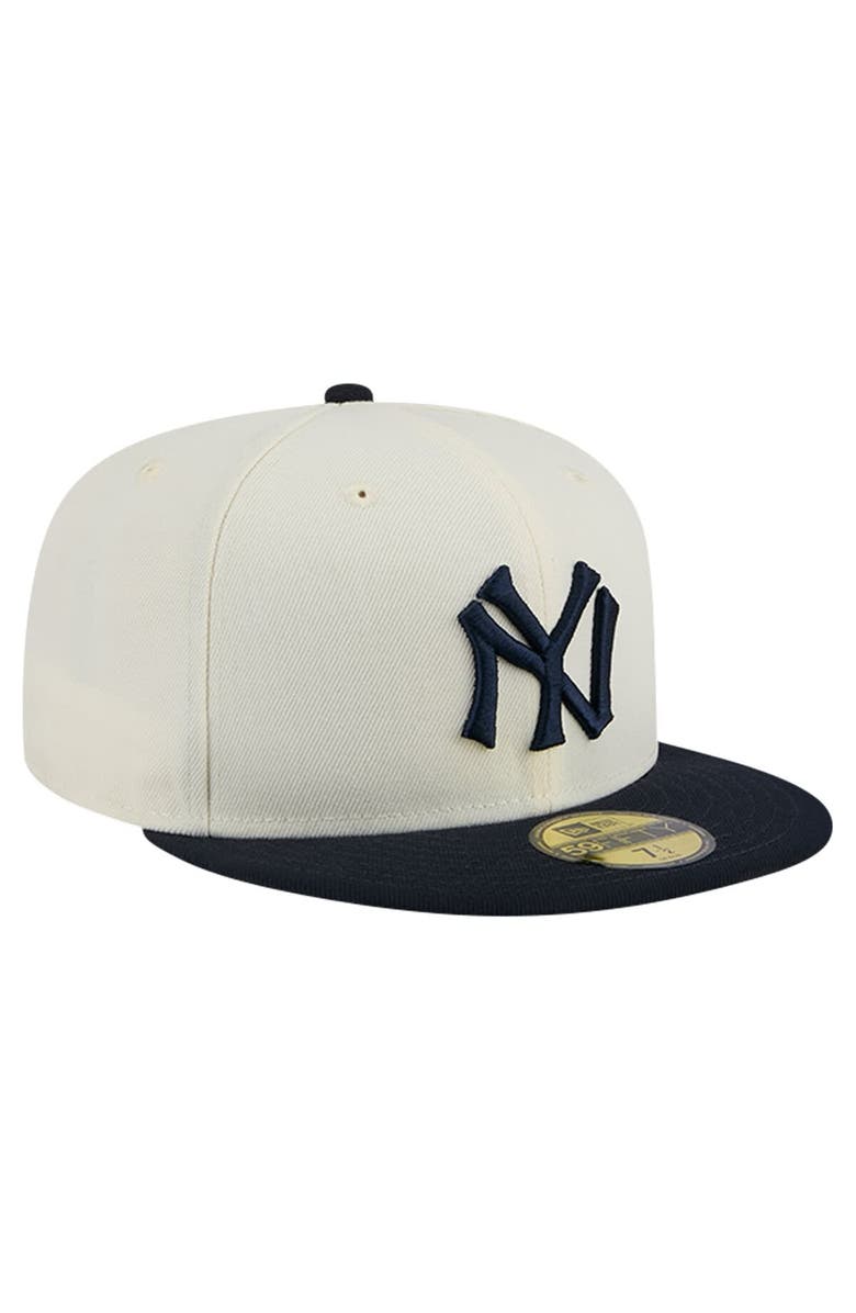 New Era Men's New Era White New York Yankees Cooperstown Collection Chrome 59FIFTY Fitted Hat, Alternate, color, 