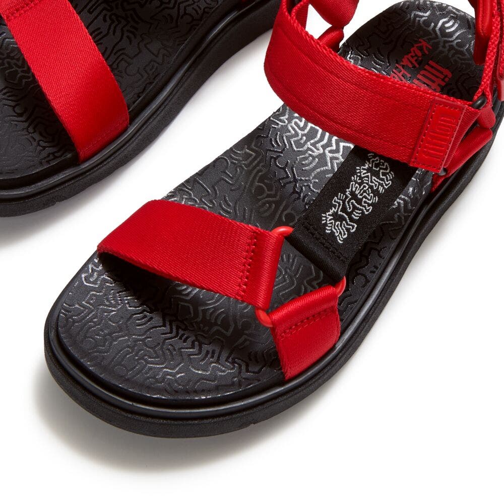 FitFlop X Keith Haring Gen-FF T-Bar Sandals, Alternate, color, Signal Red