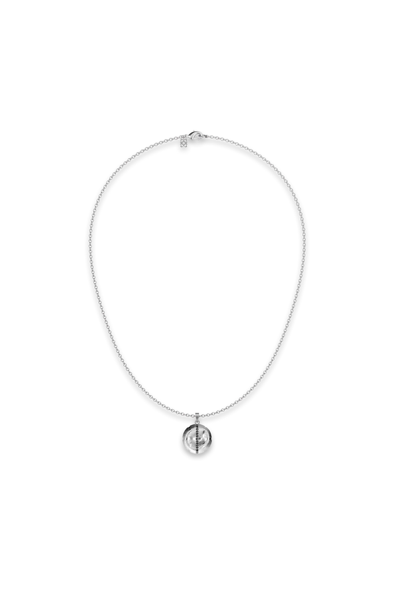 The Basketball Leaking Ball Linear Diamond Necklace, Alternate, color, Silver / Black Diamond
